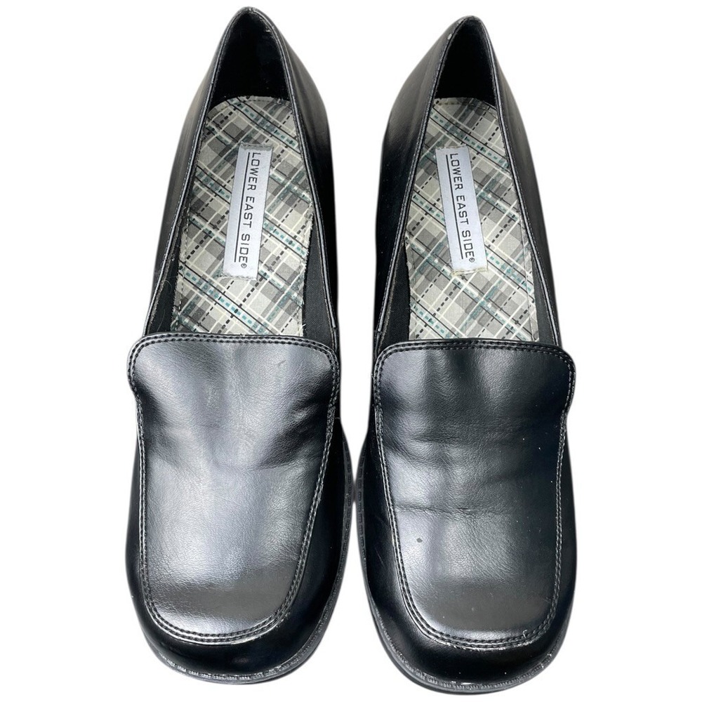 Vtg Y2K Lower East Side Loafers Women 10 Black Academia Chunky‎ Preppy Goth 90s